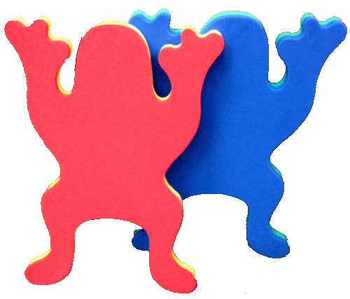 Blockx Schwimmfrosch-Set (2-farbig) rot/gelb + blau/grün