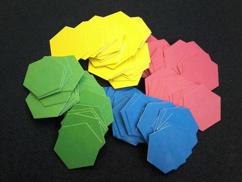 100er Bierdeckel-Sechseck-Set in 4 Farben (4 x 25 BD pro Farbe, 100 BD insgesamt)